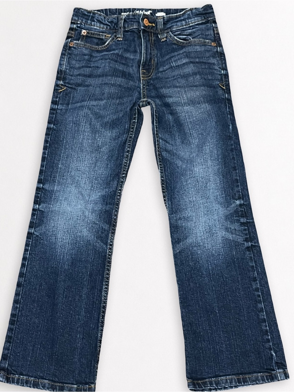 Boys Cat & Jack Bootcut Stretch Jeans Size 8 Dark Wash Denim